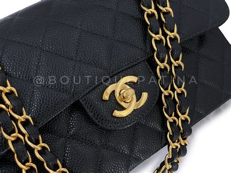 chanel classic caviar flap bag black silver hardware replica|Small classic handbag, Grained calfskin & gold.